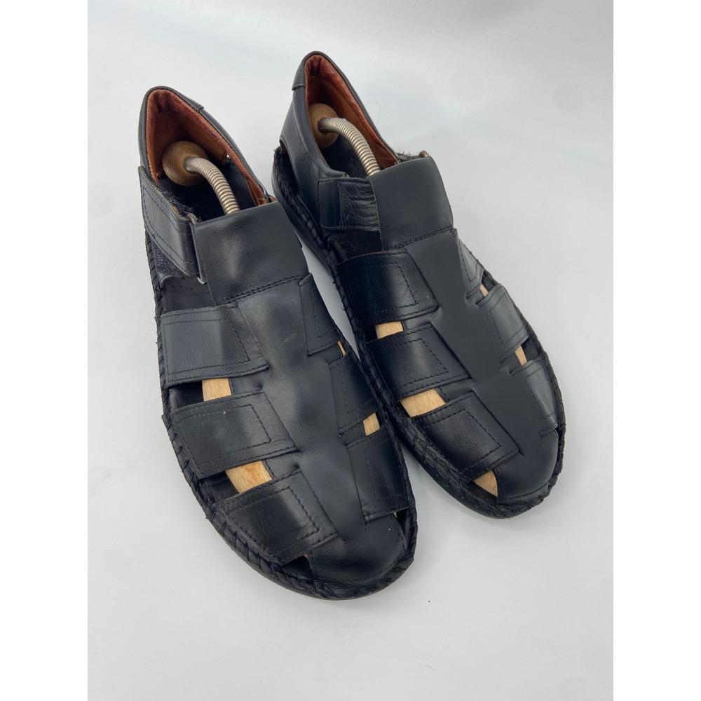 Pikolinos Fisherman Sandals Mens EU 45 US 11.5 Black Tarifa Casual Leather Spain